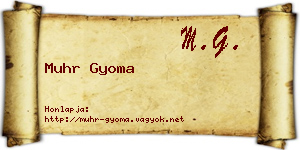 Muhr Gyoma névjegykártya